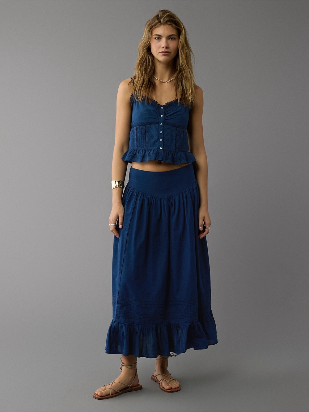 AE - High Waist Ruffle Maxi Skirt - Picture 4 of 15